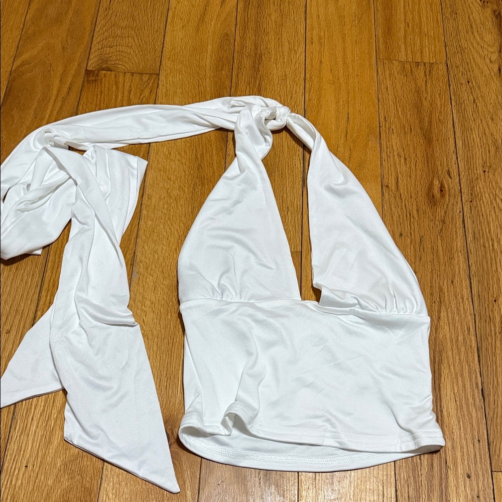 SHEIN White Halter Tank Top